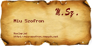 Miu Szofron névjegykártya